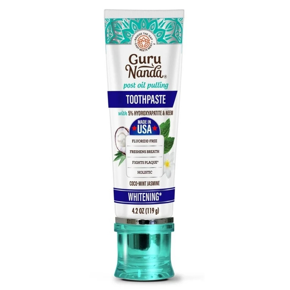 GuruNanda Cocomint Jasmine Whitening Hydroxyapatite & Neem Toothpaste NWT